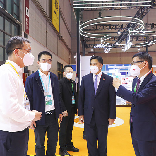 商务部副部长盛秋平一行参观进博会yl34511线路中心钻石展位